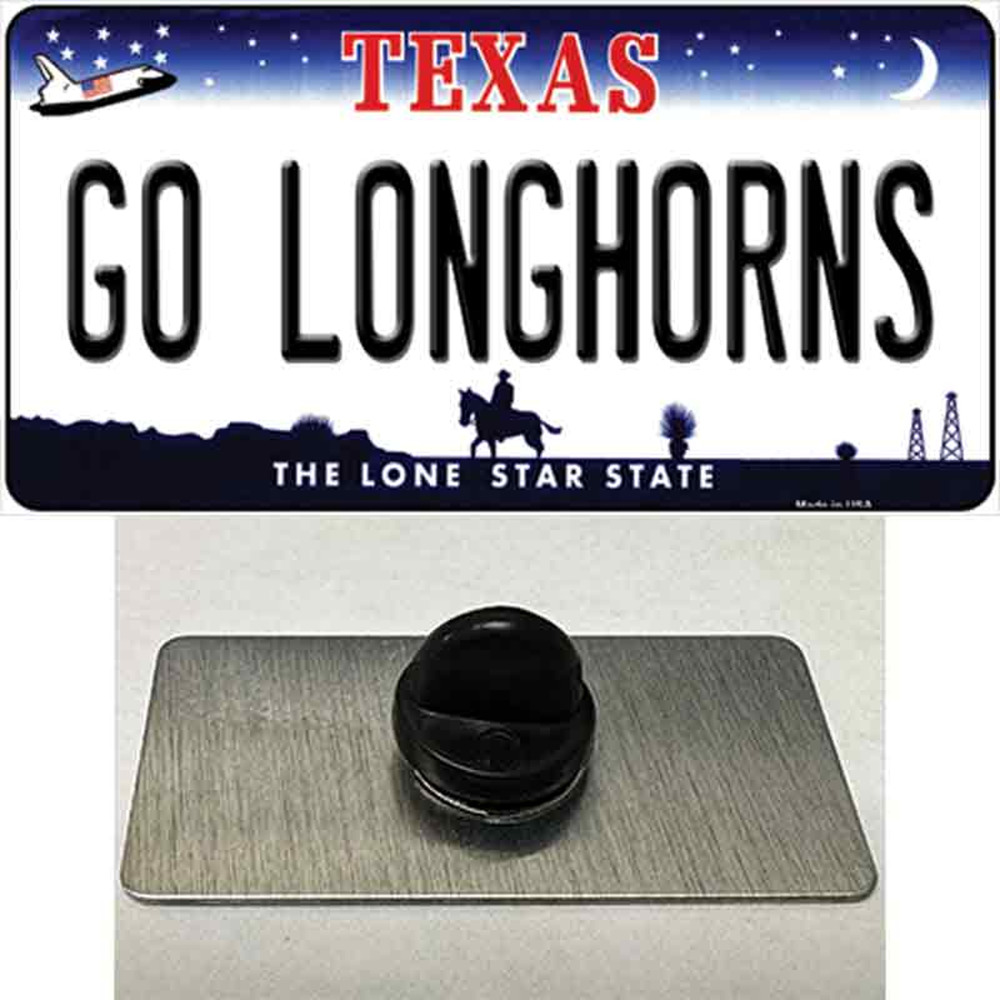 Texas Longhorns Go Novelty Metal Hat Pin Backpack NCAA Football 1.5" x 0.75"